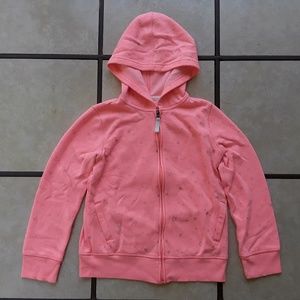 Girls size: M(7/8) Gold Star Print Zip-up Hoodie